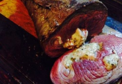 Picanha invertida com queijo  delcia na churrasqueira ou forno