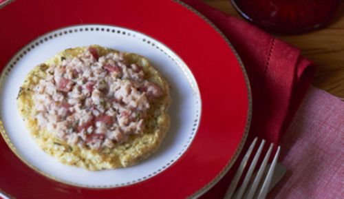 Esta torta  aberta e com massa de couve-flor