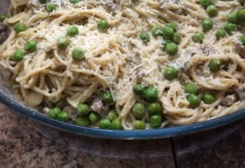 Experimente o delicioso macarro ao molho de ervilha