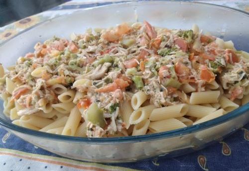 Esta receita de macarro com frango e requeijo  muito boa